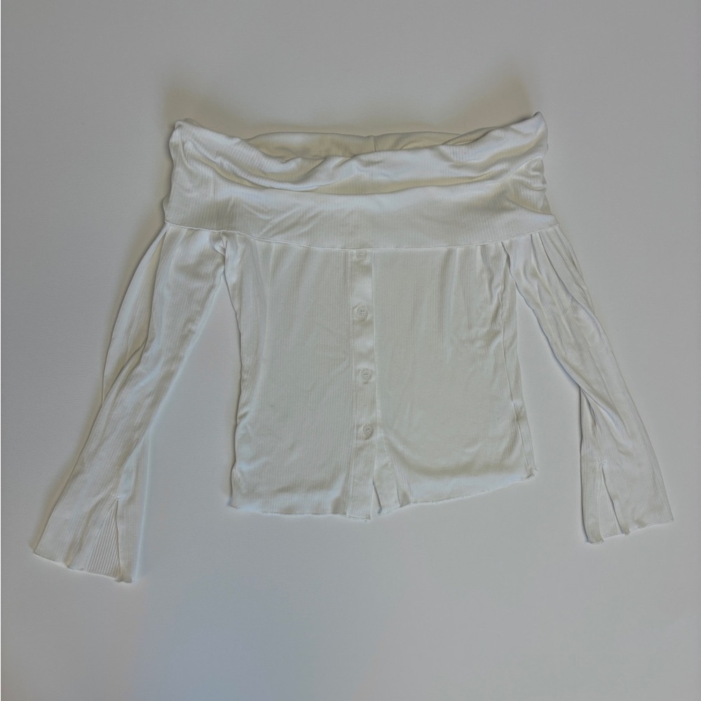 Off-Shoulder Princess Polly Ribbed Top